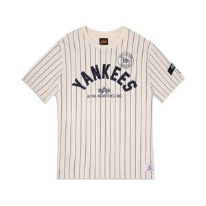 Alpha Industries Cream and Navy Yankees Tee